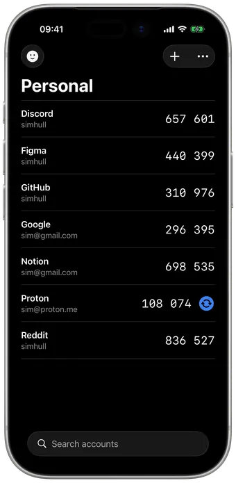 Sesame personal accounts list